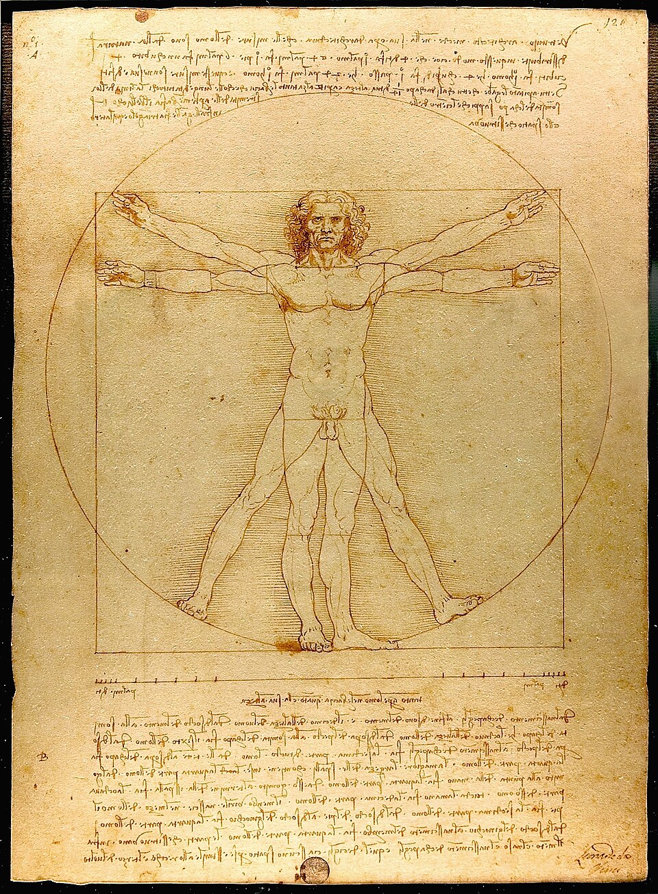 Leonardo da Vinci's Vitruvian Man, illustrating Vitruvius's argument that buildings should be proportioned to the human body